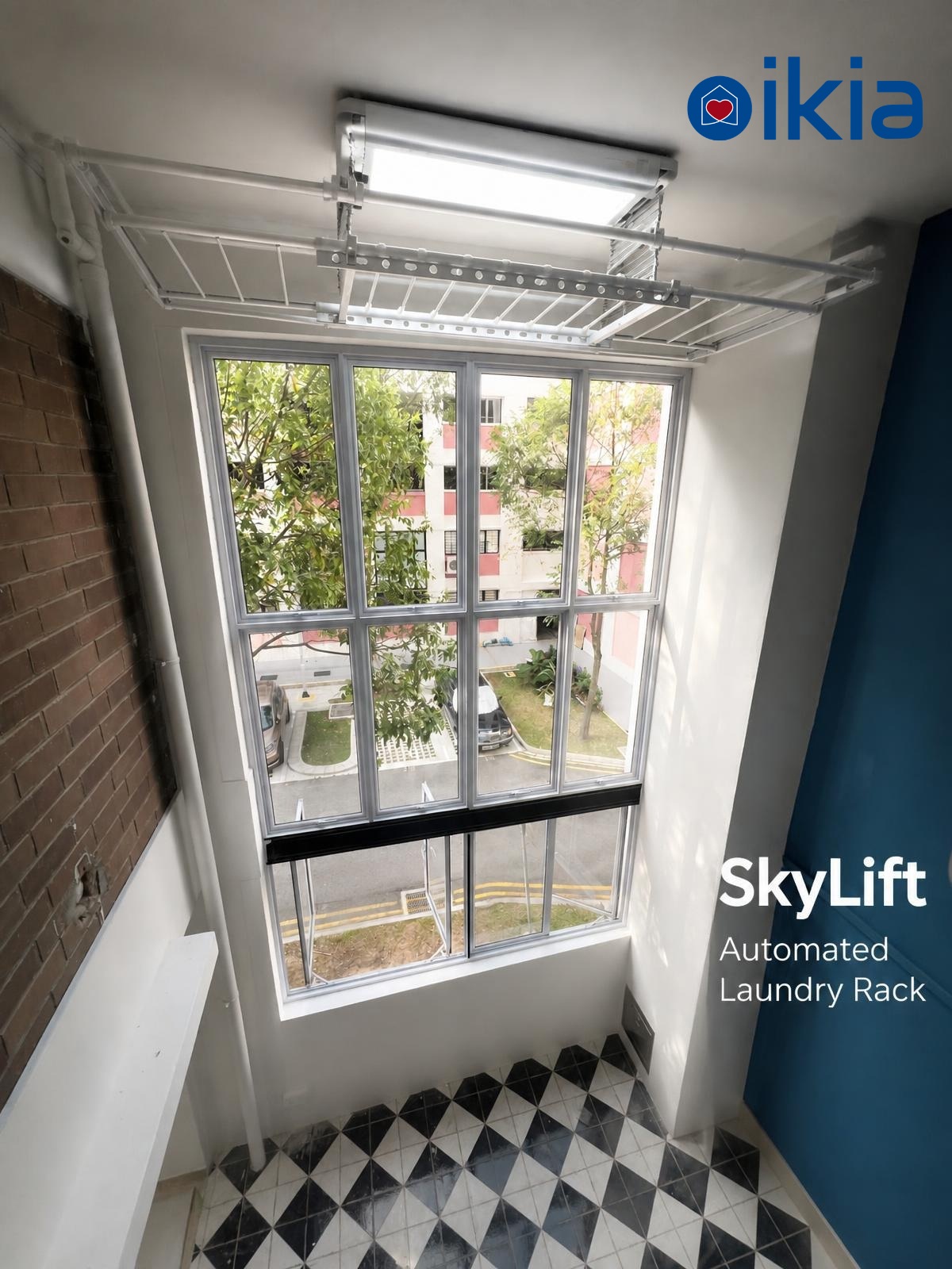 SkyLift Automated Laundry Rack - 4.2m drop down from ceiling - Image 2
