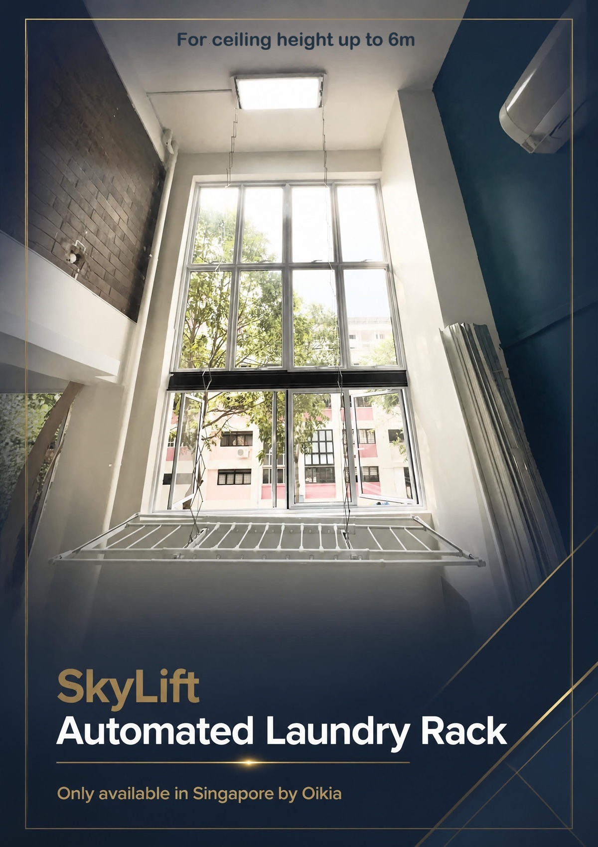 SkyLift Automated Laundry Rack - 4.2m drop down from ceiling